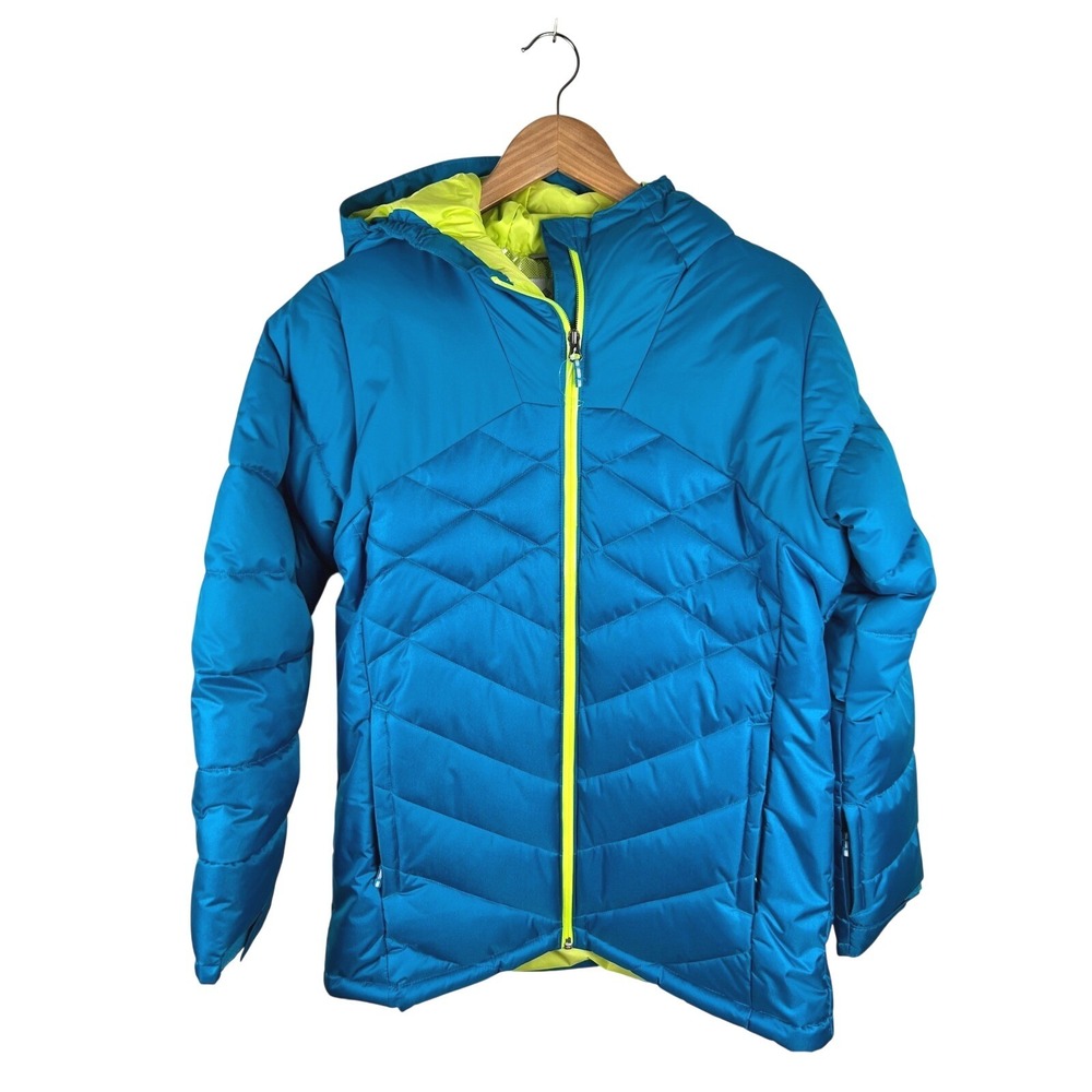 Columbia Winter Powder Quilted Jacket Youth XL Blue Omni-Heat Hooded Puffer Snow